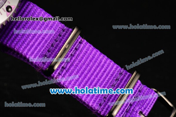 Rolex Sea-Dweller Deepsea Asia 2813 Automatic PVD Case with Purple Nylon Strap and Purple Diver Index - Click Image to Close